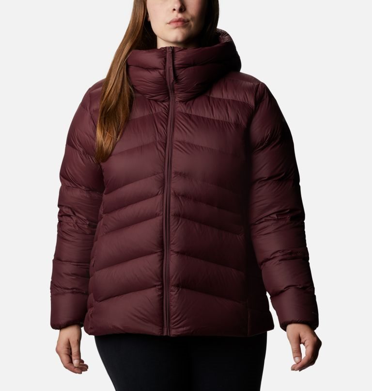 Jachete Din Puf Columbia Autumn Park Cu Glugă Dama Visinii | Plus Size YPQ819AZS